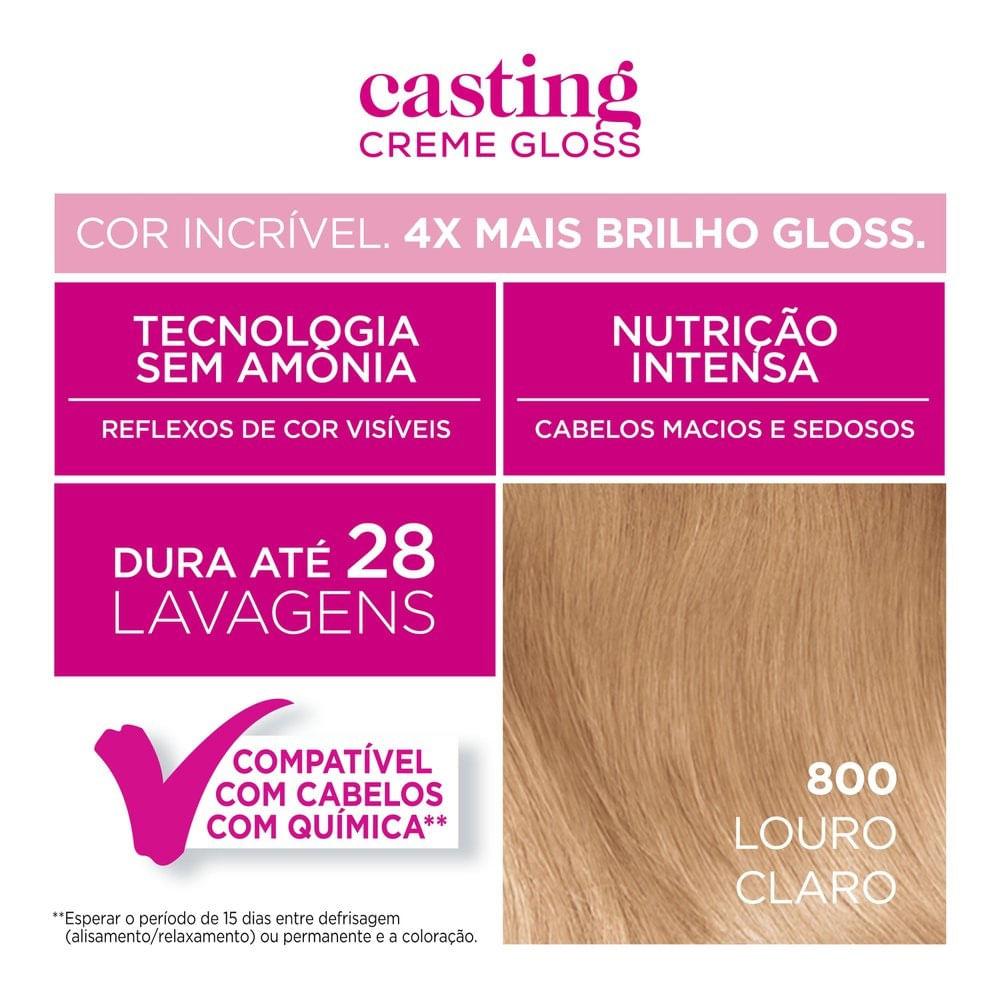 Tintura Casting Gloss 800 Louro Claro. - 4