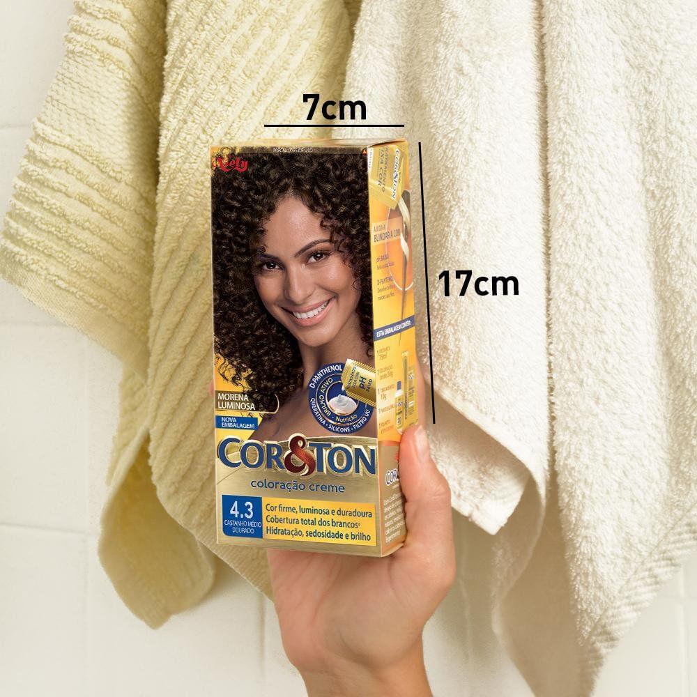 Tintura Creme Cor&ton 4.3 Castanho Médio Dourado - 7