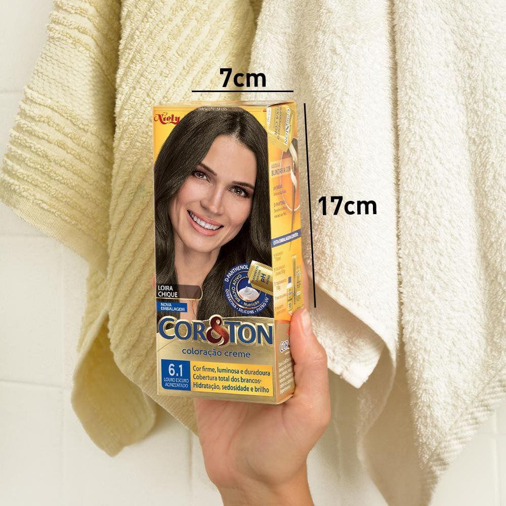 Tintura Creme Cor&Ton 6.1 Louro Escuro Acinzentado - 7