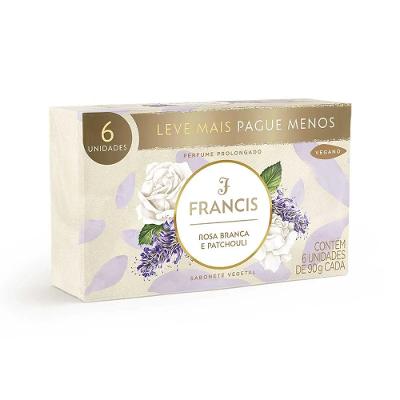 Sabonete Vegetal Francis Rosa Branca e Patchouli 6 Unidades 90g