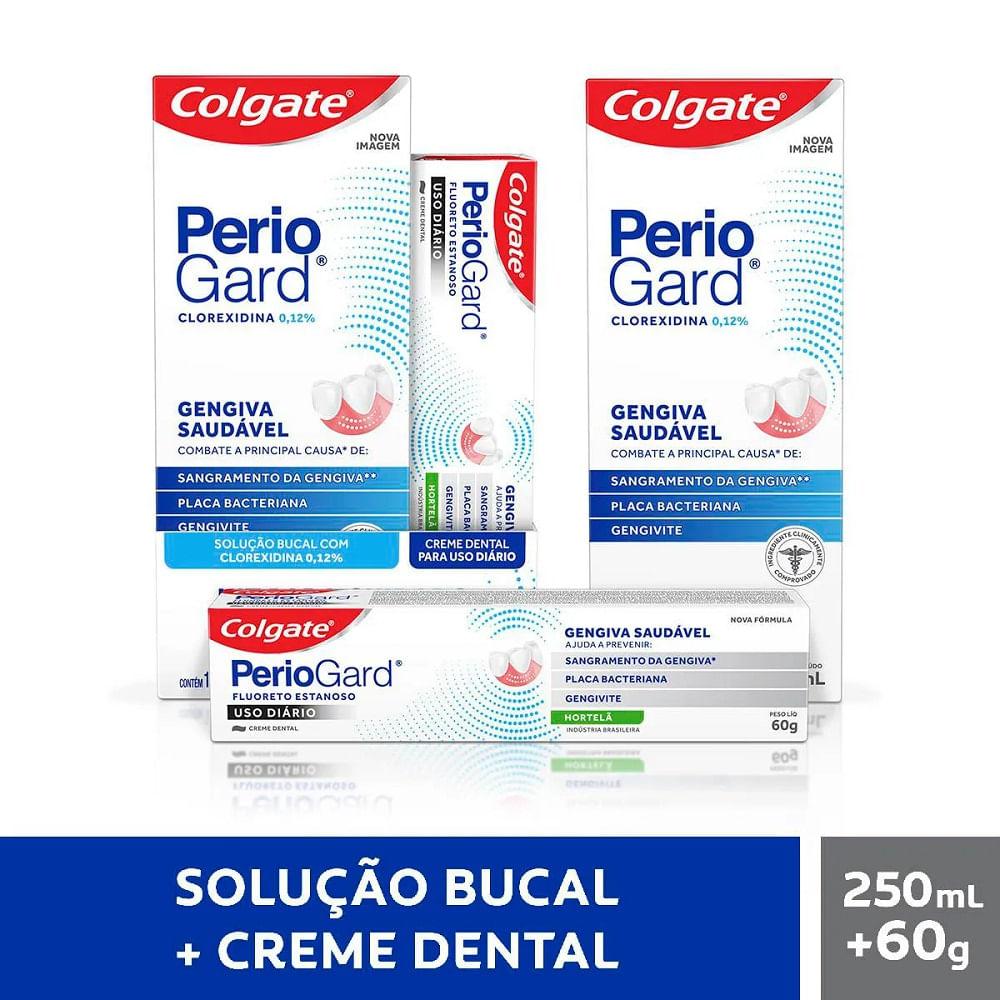 Kit Enxaguante Bucal PerioGard Sem Álcool 250ml + Creme Dental 60g - 1
