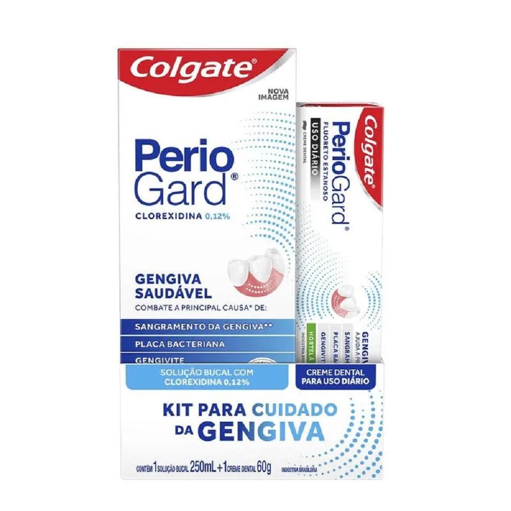 Kit Enxaguante Bucal PerioGard Sem Álcool 250ml + Creme Dental 60g - 2