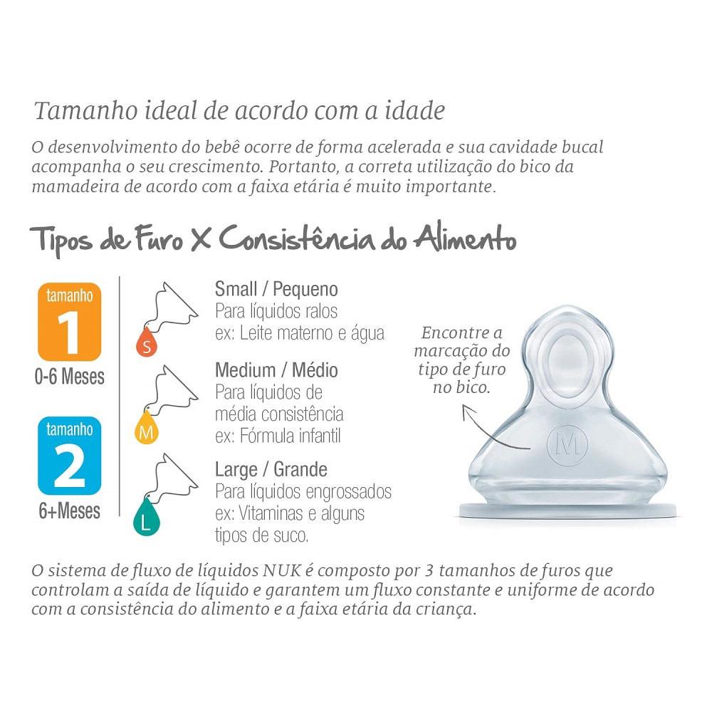 Bico Mamadeira Nuk Silicone First Choice Advanced Média Consistência S2 - 4