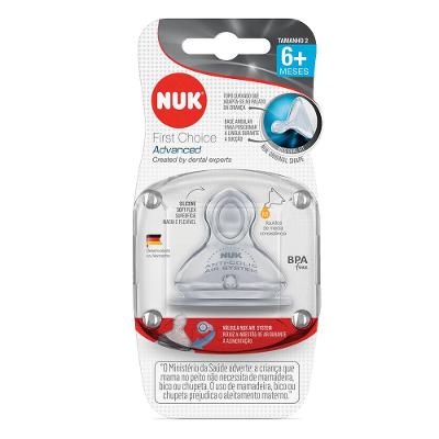 Bico Mamadeira Nuk Silicone First Choice Advanced Média Consistência S2