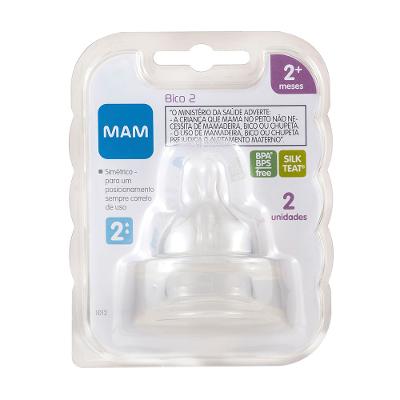 Bico Mamadeira Mam 2 Fluxo Médio 2 + Meses 2 Unidades