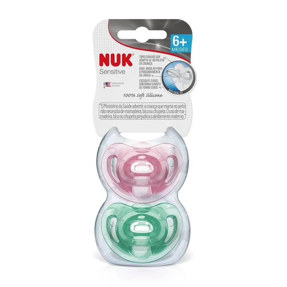 Chupeta Nuk 100% Silicone Sensitive Soft Girl S2 2 Unidades - 2