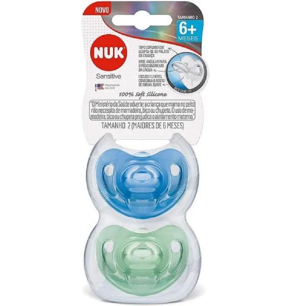 Chupeta Nuk 100% Silicone Sensitive Soft Boy S2 2 Unidades - 2