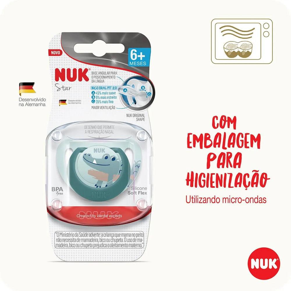 Chupeta NUK Star 6+ meses Silicone Boy - 1 Unidade - 9