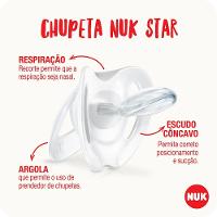 Chupeta NUK Star 6+ meses Silicone Boy - 1 Unidade