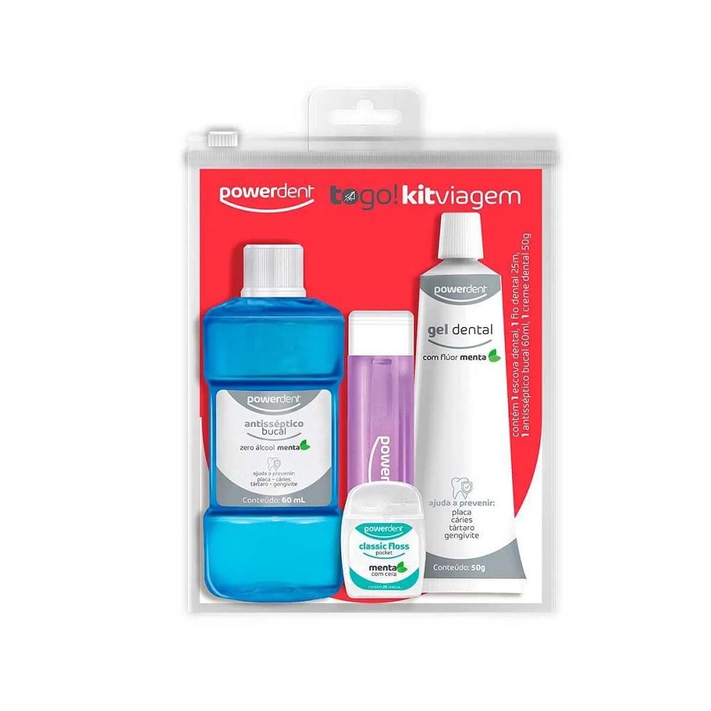 Kit Porwedent Viagem Com Escova Dental + Fio Dental + Pasta de Dente + Solução Bucal 60ml - 1