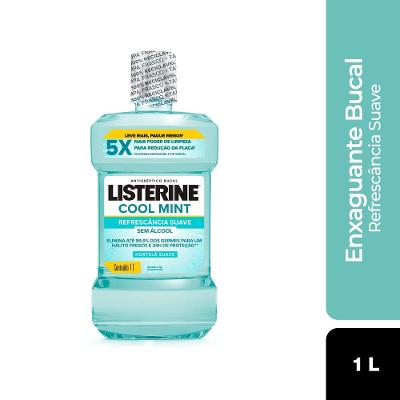 Enxaguante Bucal Listerine Cool Mint Refrescância Suave Sem Álcool 1L