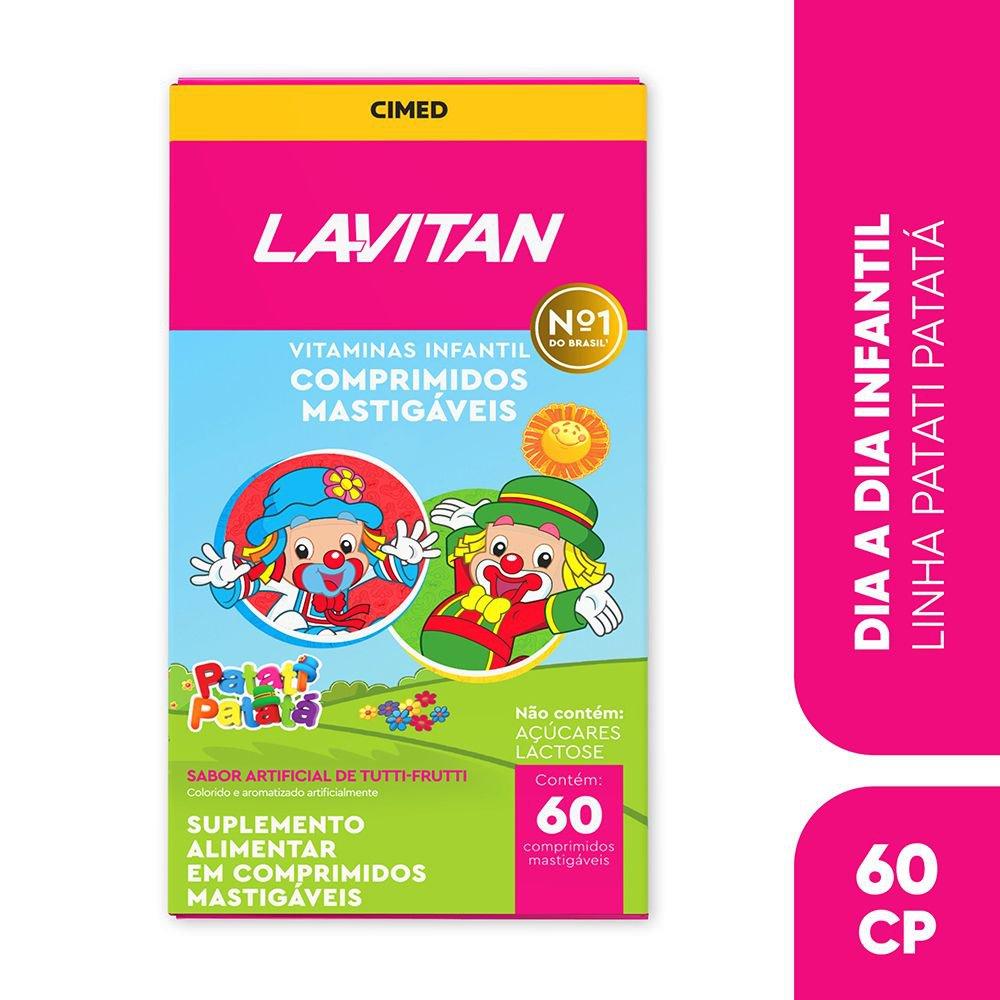 Vitamina Infantil Mastigável Tutti-Frutti Lavitan Patati Patatá com 60 Comprimidos - 1