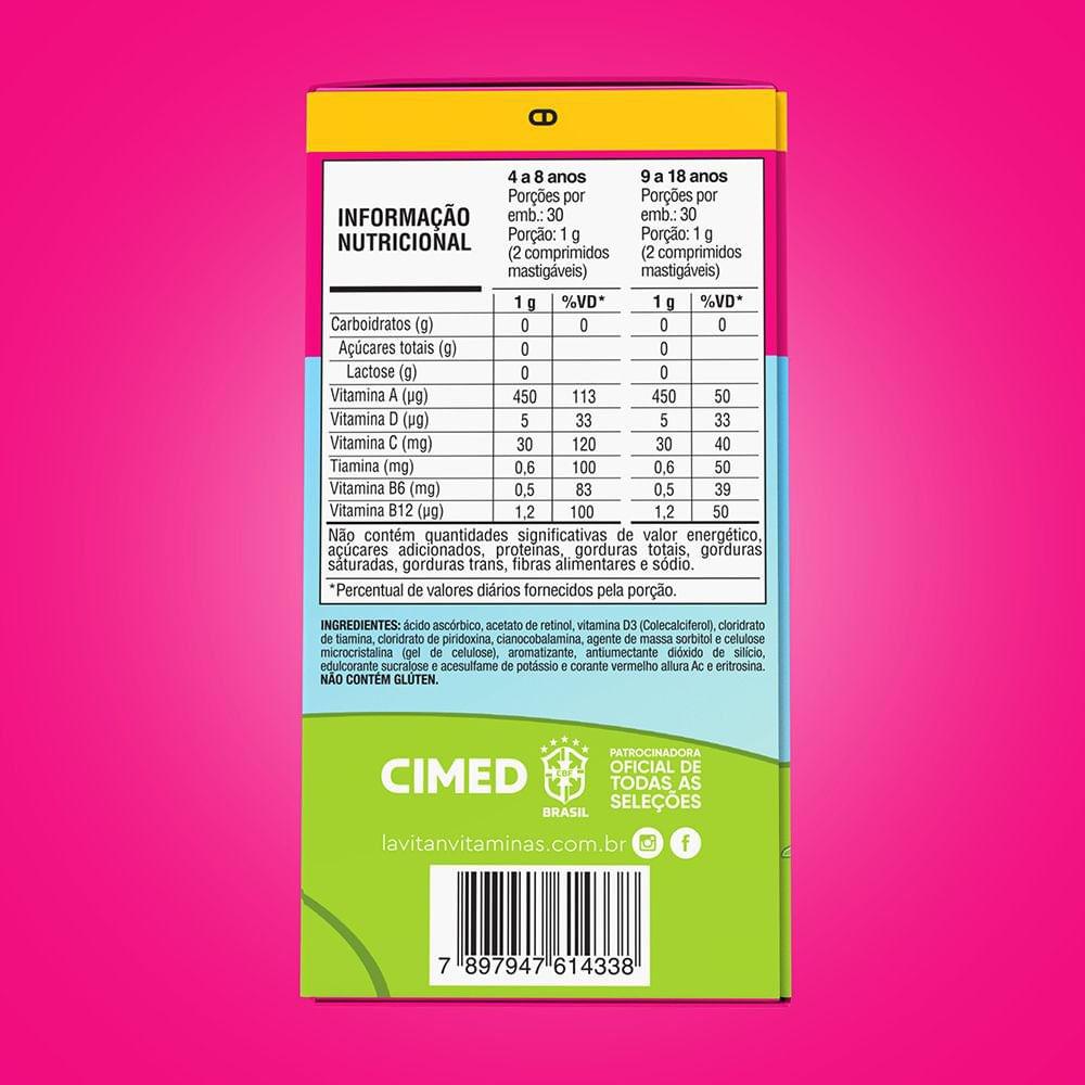Vitamina Infantil Mastigável Tutti-Frutti Lavitan Patati Patatá com 60 Comprimidos - 3