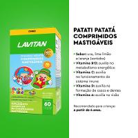 Vitamina Infantil Mastigável Sabor Uva, Limão e Laranja Lavitan Patati Patatá com 60 Comprimidos - 2