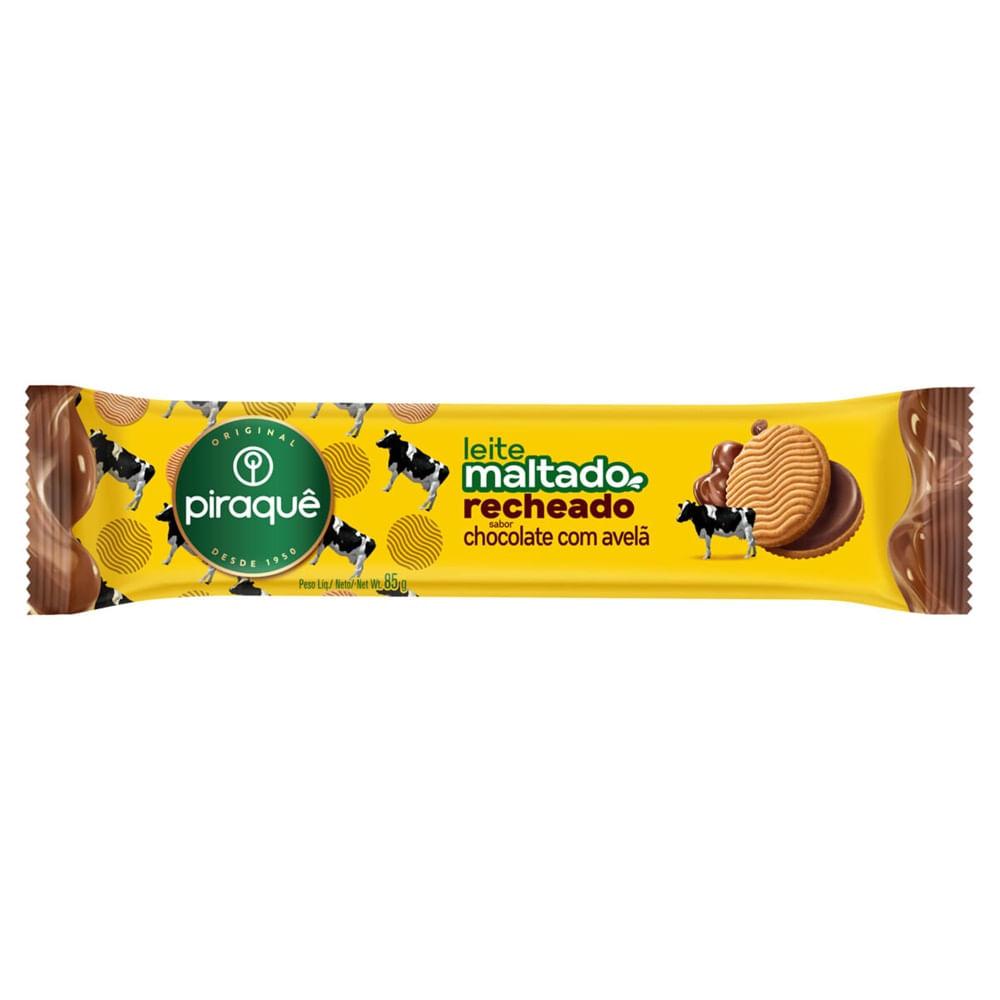 Biscoito Leite Maltado Piraquê Recheio de chocolate com Avelã 85g - 1
