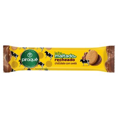 Biscoito Leite Maltado Piraquê Recheio de chocolate com Avelã 85g