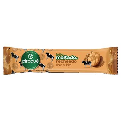 Biscoito Leite Maltado Piraquê Recheio Doce de Leite 85g