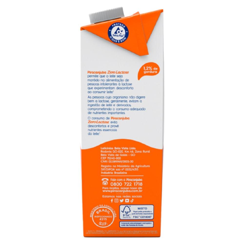 Leite Piracanjuba Zero Lactose 1L - 4