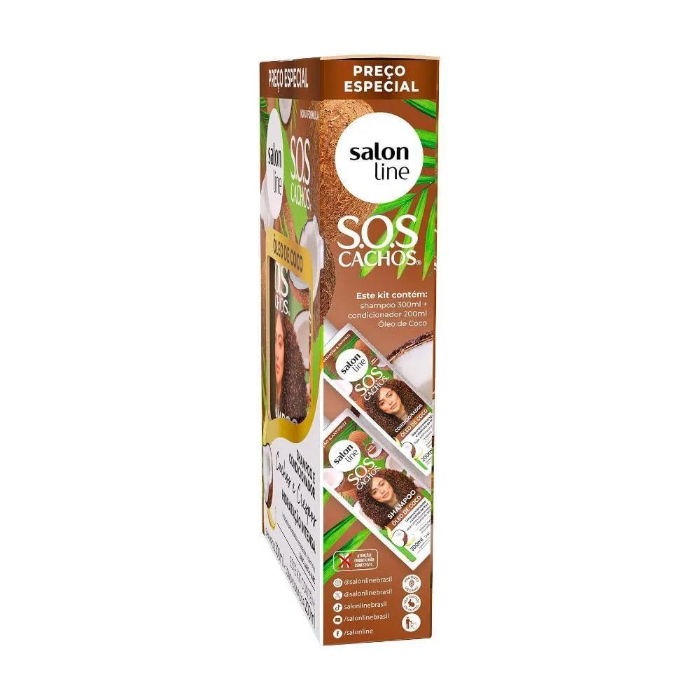 Kit Shampoo Salon Line SOS Cachos Óleo de Coco 300ml + Condicionador 200ml - 2