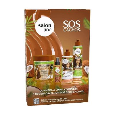 Kit Shampoo Salon Line SOS Cachos Óleo de Coco 300ml + Condicionador 200ml
