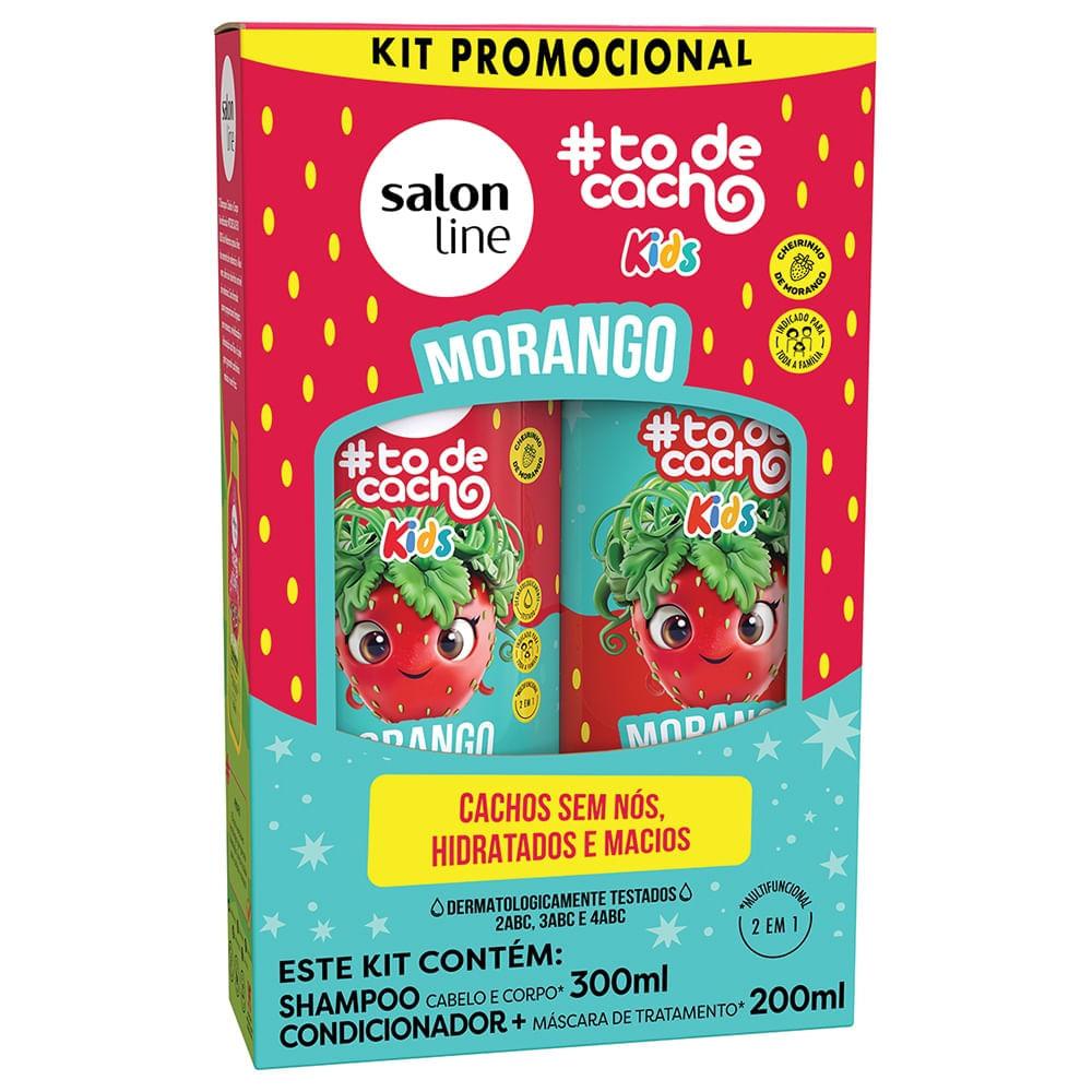 Kit Shampoo Salon Line Kids To De Cacho Morango 300ml + Condicionador 200ml - 1