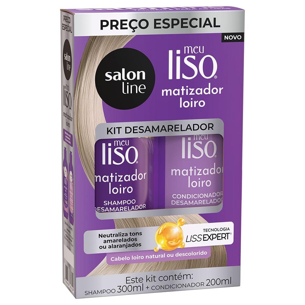 Kit Shampoo Salon Line Meu liso Matizador Loiro Desamarelador 300ml + Condicionador 200ml - 1