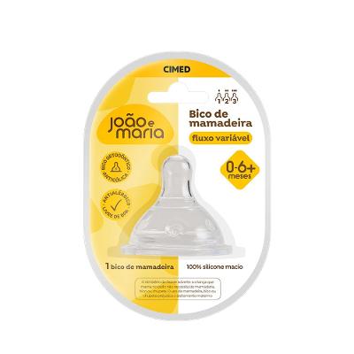 Bico de Mamadeira de Silicone João e Maria Fluxo Variável Cimed 0-6+Meses
