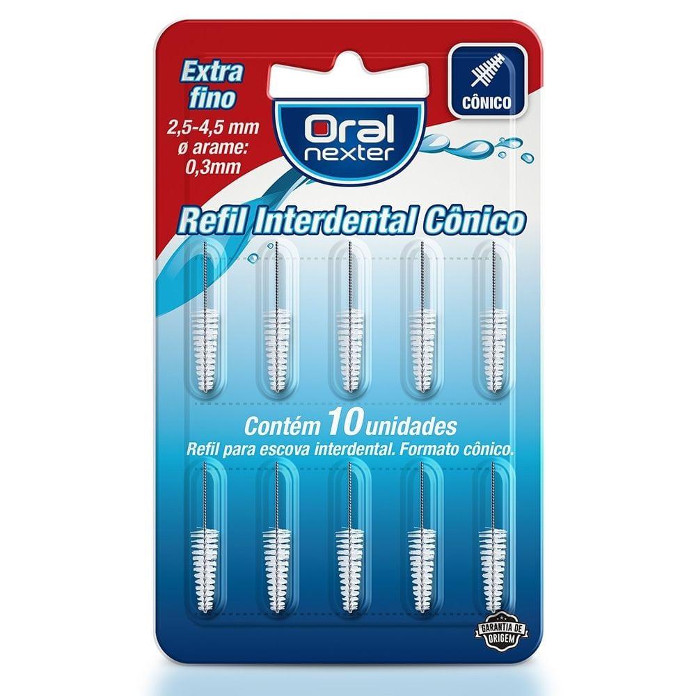 Refil Escova Interdental Oral Nexter Cônico Extra Fino 10 Unidades - 1