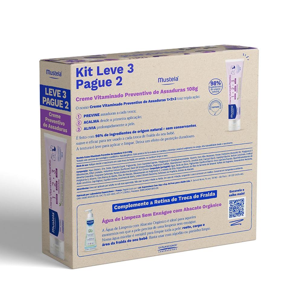 Kit Creme Vitaminado Preventivo de Assaduras Mustela Com 3 Unidades 100ml Cada - 2