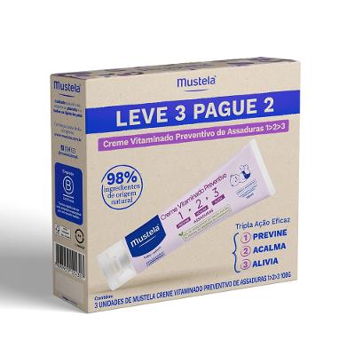 Kit Creme Vitaminado Preventivo de Assaduras Mustela Com 3 Unidades 100ml Cada