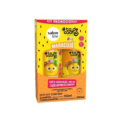Kit Shampoo Salon Line Kids To de Cacho Maracujá 300ml + Condicionador 200ml