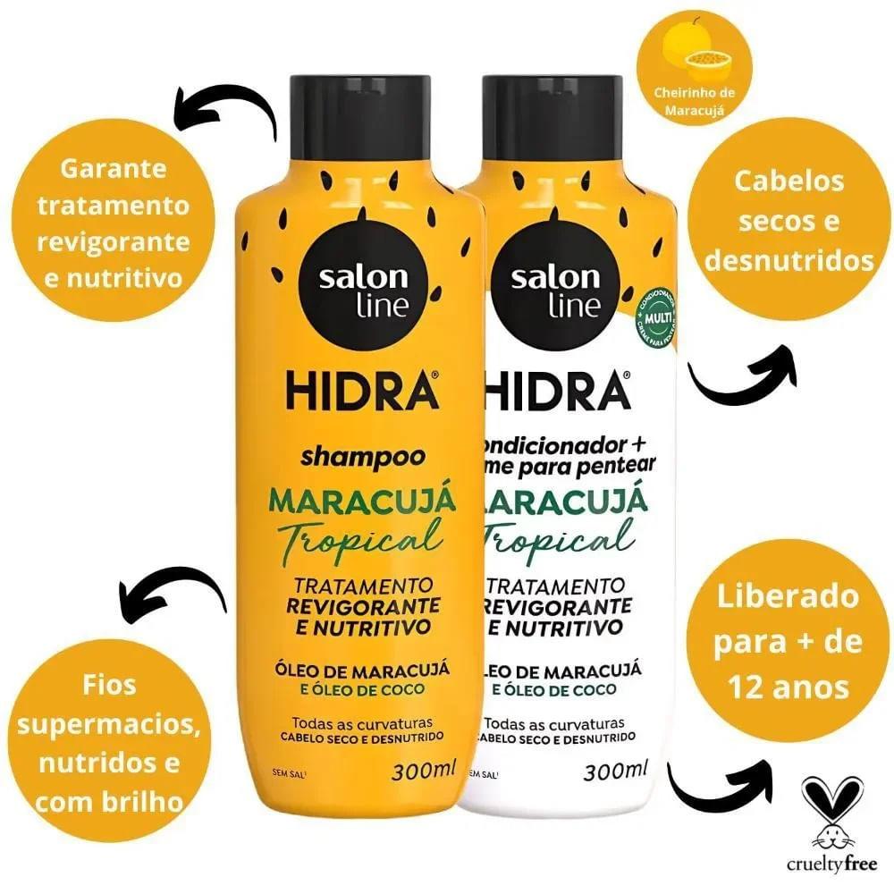 Kit Shampoo Salon Line Hidra Maracujá Tropical 300ml + Condicionador 300ml - 4