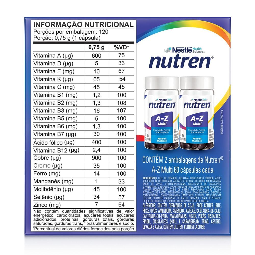 Suplemento Alimentar Nutren A-z Multivitamínico 120 Cápsulas - 3