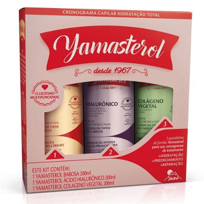 Kit Cronograma Capilar Yamasterol Hidratação Total 3 Unidades 200ml Cada