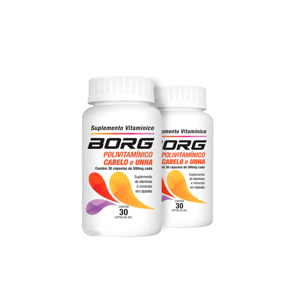 Kit 2 Borg Cabelo Pele Unhas 500mg 30 Cápsulas Cada - 1