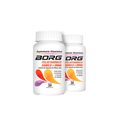 Kit 2 Borg Cabelo Pele Unhas 500mg 30 Cápsulas Cada
