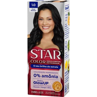 Tinta de Cabelo Star Color Sem Amônia Preto Glamour 1.0