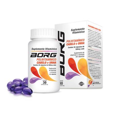 Polivitamínico Borg Cabelo e Unha 500mg 30 Cápsulas