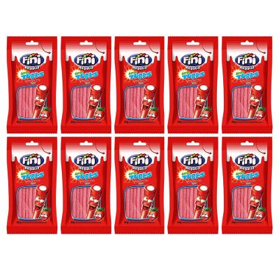Kit 10 Bala Fini Tubes Morango 80g