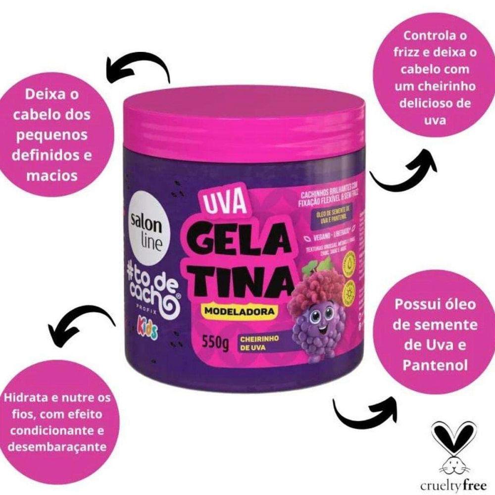 Gelatina Modeladora Salon Line Kids To de Cachos Uva 550g - 3