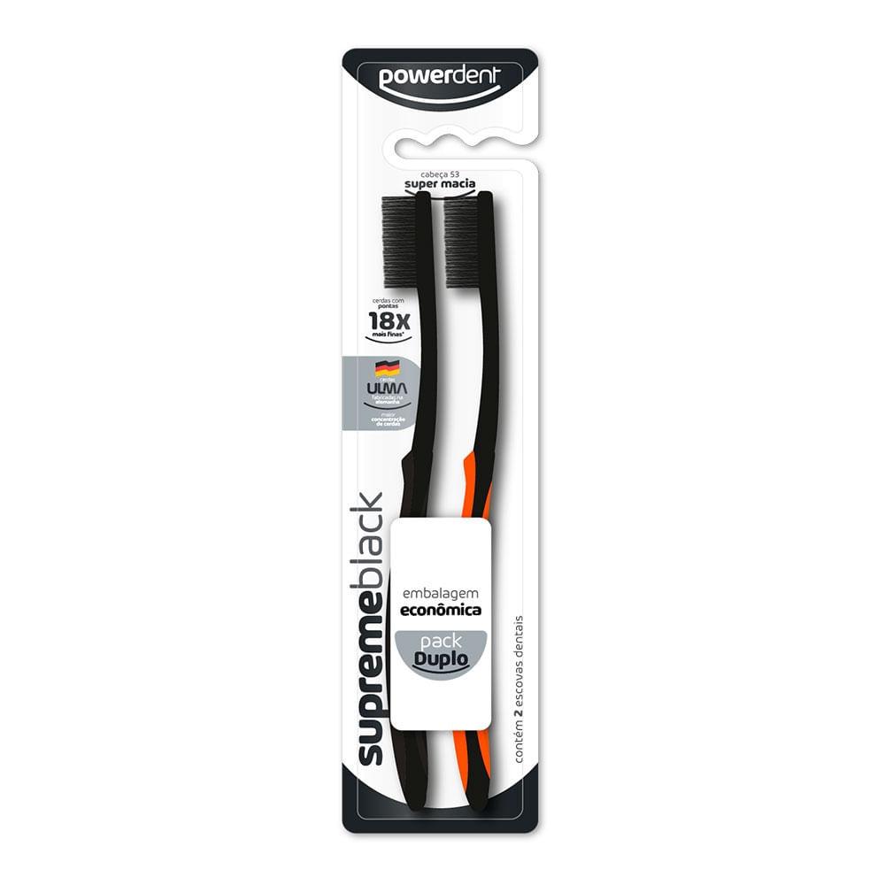 Escova Dental Powerdent Supreme Black 2 Unidades - 1