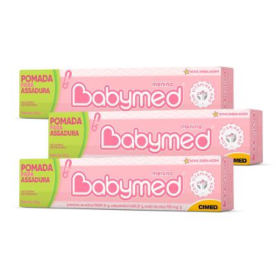 Kit com 3 Babymed Pomada Rosa 45g cada