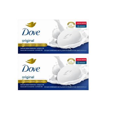 Kit 2 Sabonete Em Barra Dove Original 6 unidades 90g Cada