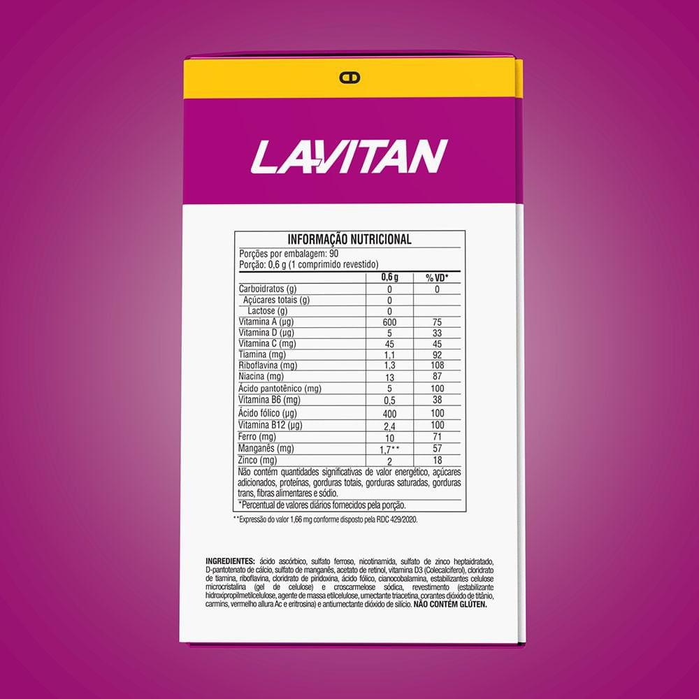Suplemento Alimentar Lavitan Az Mulher Com 90 Comprimidos - 3