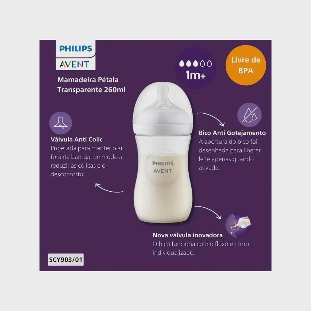 Mamadeira Philips Avent 260ml Pétala n°3 Transparente - 2