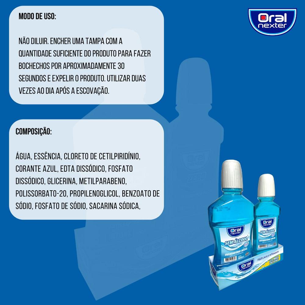 Enxaguante Bucal Oral Nexter Menta Suave Sem Álcool 100ml - 3