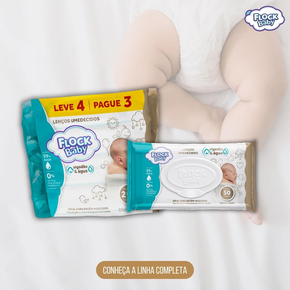 Lenço Umedecido Flock Baby Algodão e Água 50 Unidades - 2