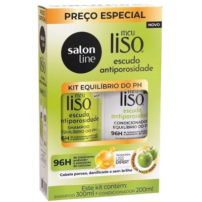 Kit Salon Line Meu Liso Esudo Antiporosidade Shampoo 300ml + Condicionador 200ml