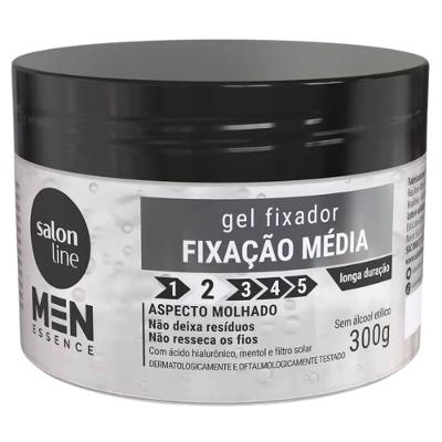 Gel Fixador Salon Line Men Essence Fixação Média Incolor 300g