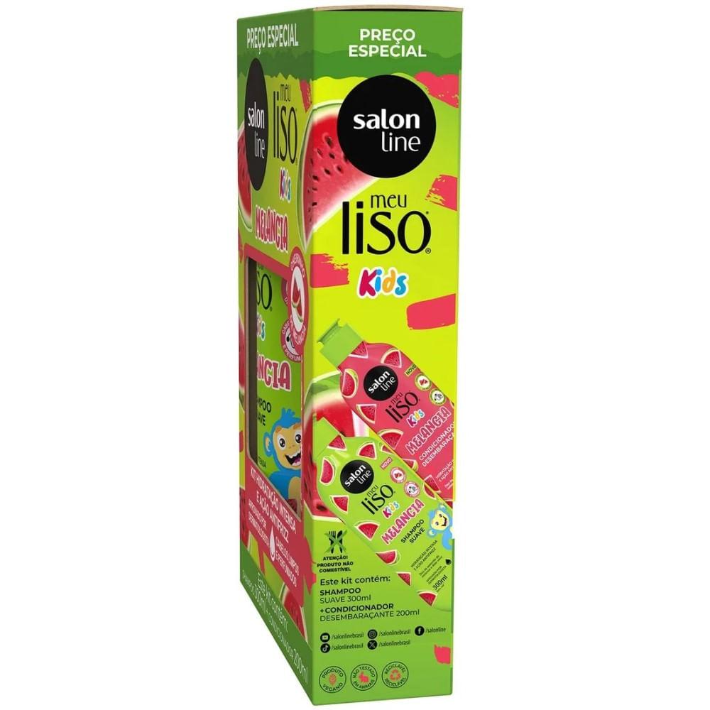 Kit Salon Line Meu Liso Kids Melancia Shampoo 300ml + Condicionador 200ml - 3